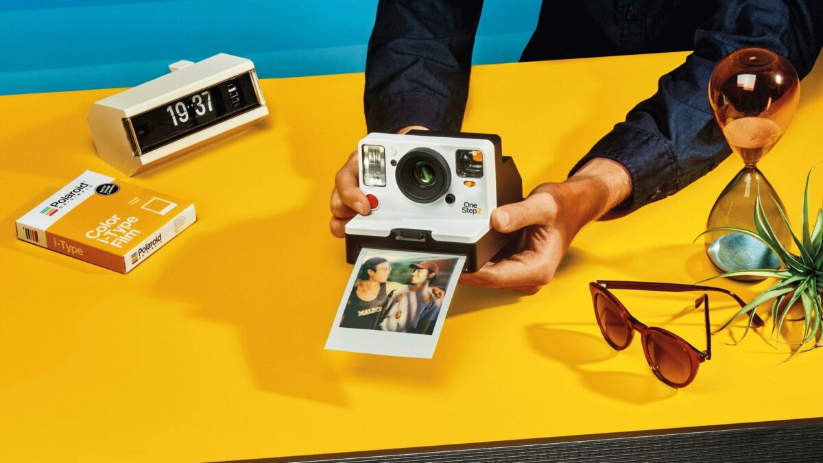 Polaroid camera in gebruik